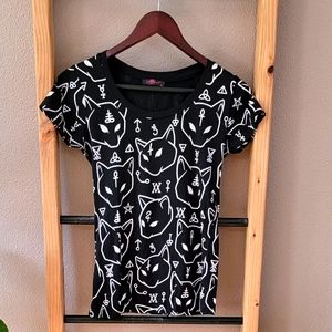 Gothic Egyptian Cat Graphic Tee